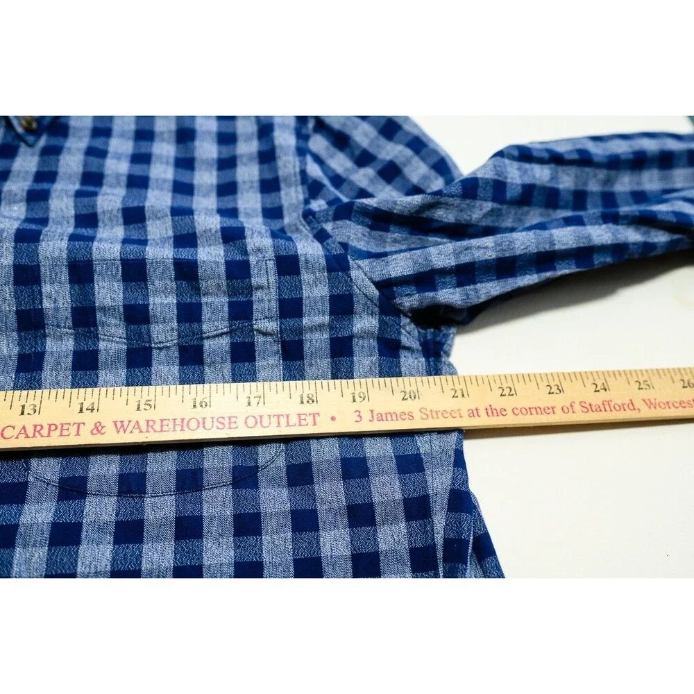 J. Crew Jaspe Slim M cotton blue check button down shirt mens